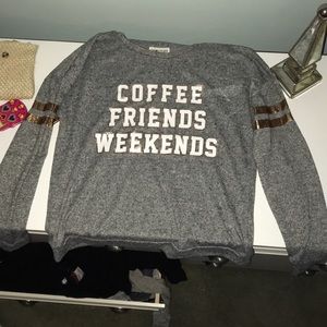 long-sleeved shirt COFFEE FRIENDS WEEKENDS